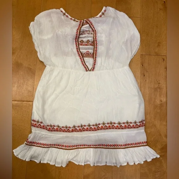 Free People Sunrise Wanderer boho mini dress white XS S - Picture 5 of 7